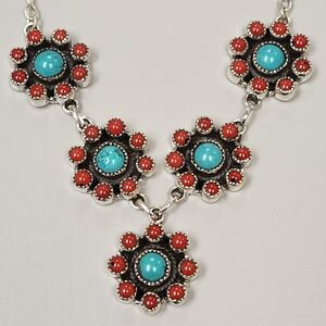 Turquoise coral necklace